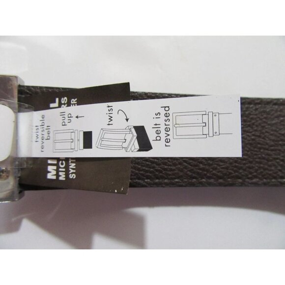 Michael Kors Womens Reversible Belt Black Signature Logo / Brown NWT Large - Picture 6 of 9